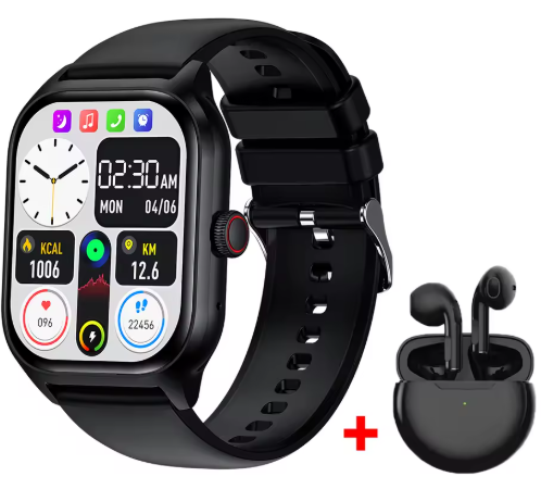 Smartwatch + Audífonos (Negro)