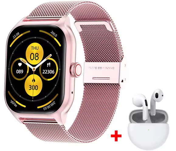 Smartwatch + Audfinos (Rosa)